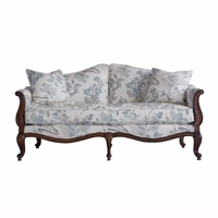 Sofá de Madera Maciza de Estilo Francés Retro para Tres Personas, Sillón Individual/Doble de Estilo Inglés Medieval para Sala de Estar de Villa de Lujo