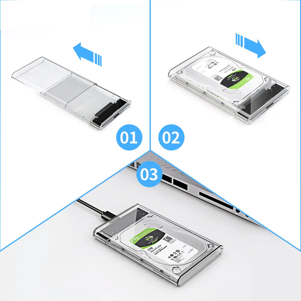 Groothandel Oscoo Harde Schijf Externe Behuizing Behuizing 2.5 ''Sata Ssd Snelle Snelheid Draagbare Hdd Behuizing Usb3.0 Voor Computer