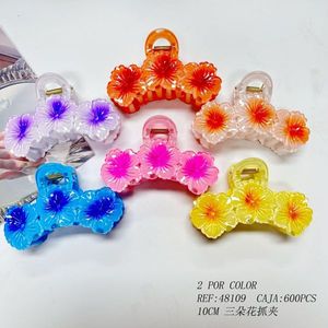 Fermaglio per capelli Angelina Three Flower Claw Clip 10 cm, colorato, per donne e ragazze - Product Image 3