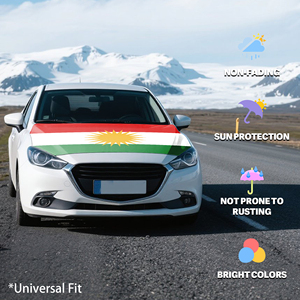 Housse de capot de voiture personnalisée OEM/ODM avec drapeau du Kurdistan, housse de capot en polyester élastique pour véhicules du Moyen-Orient 4*5FT - Product Image 2