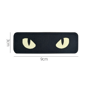 Commercio all'ingrosso Cat Eyes distintivi tattici ricami irreformabili occhio del diavolo velcro Morale Patch per giacca uniforme - Product Image 4