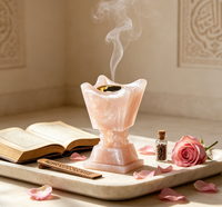 Élégante Mabkhara, brûle-encens pour Bakhoor, encensoir aromatique, décoration pour le Ramadan, l'Aïd, les fêtes musulmanes, décoration religieuse du Moyen-Orient