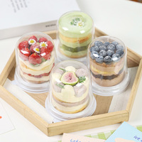 IMEE Petite boîte transparente de 3 pouces pour mini-gâteaux, emballage portable demi-rond pour mousse, gâteau aux fruits, gâteau aux fraises