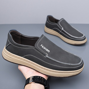 Mocassins pour hommes en cuir respirant, chaussures décontractées à talon bas, fabriqués à Wenzhou - Product Image 2