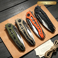 Nouveau couteau de camping et de pêche portable de haute qualité avec manche G10 et lame en acier D2, outil pliant multifonctionnel pour l'extérieur