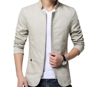 Chaqueta de Motocicleta de Cuero Vacuno para Hombre, Estilo Casual, Formal de Negocios, Cuello Mao, Impermeable, Transpirable, Ecológica y de Secado Rápido - Product Image 2