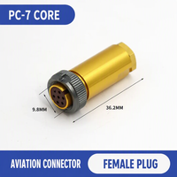 Connecteur de batterie automobile rond à six broches mâle, 12V, avec contacts en cuivre et boîtier PC