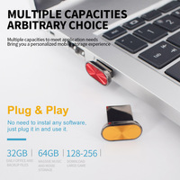 USB 2.0 mobil Mini, perangkat penyimpanan musik hadiah promosi USB Flash Drive 128GB U Disk untuk siswa