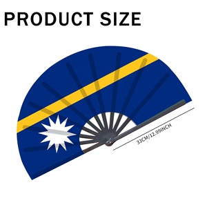 Nauru Flag Handheld Fan 33cm Pacific Island Handheld Open and Close Léger Ocean Theme Decorative Fan - Product Image 2