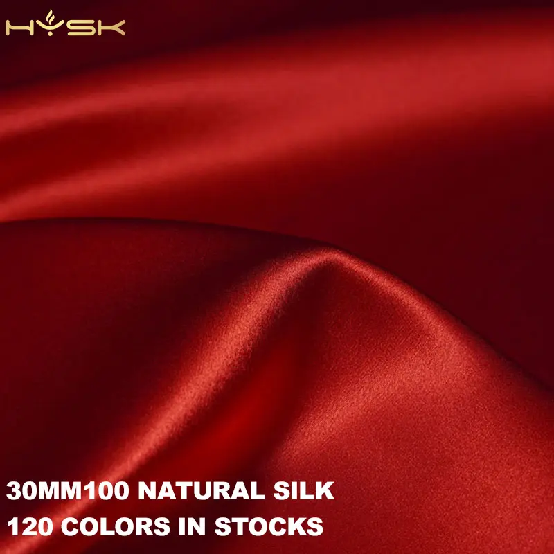 HengYun ผ้าไหมจีนสีแดงช่วง6เกรด30มม. 120หลายสีโมร็อกโก100% ผ้าซาตินบริสุทธิ์