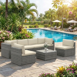 Conjunto de Sofás de Jardín Contemporáneos de Vietnam, Muebles de Patio de Metal, Conjunto de Bistro para Conversación, para Uso Residencial y Comercial - Product Image 1
