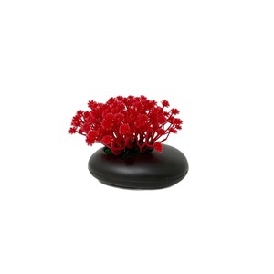 Mini bonsaï artificiel de gypsophile dans un pot plat noir pour la décoration de bureau, couleurs rouge vif, blanc, bleu, rose, jaune, en plastique - Product Image 5