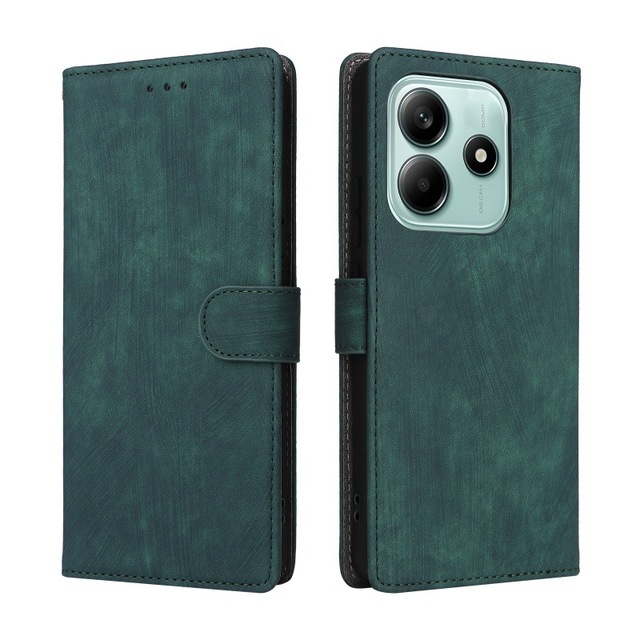 Redmi Note 14 4G Wallet Wristlet Flip PU Phone Case Credit Card Holder Business Design Mobile Phone Case for Redmi Note 14 4G