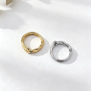 yunnique Geometric Twisted Knot <b>Ring</b> Gold Silver Unisex <b>Couple</b> Jewelry Everyday Wear - Product Image 2