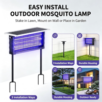 Lampe Solaire Anti-Moustiques de Qualité Commerciale 350W, Piège à Insectes Haute Tension pour Jardin et Ferme