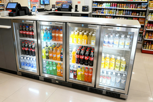 Nueleand NE-200CS Double Glass Door Hot Sale 200L Digital Display Low Noise Back bar Cooler - Product Image 5