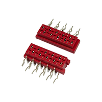 Diskon besar 2.54mm pitch mikro cocok merah IDC kawat konektor ke papan soket wanita untuk tipe sudut kanan