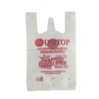 Blauw-witte HDPE wegwerp plastic boodschappentassen met aangepast logo voor supermarkten, 100 stuks, rechtstreeks gekocht van Chinese fabriek