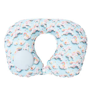 Almohada de viaje inflable en forma de U con estampado de unicornio 3D para adultos, soporte portátil para el cuello para uso en coche y avión - Product Image 1