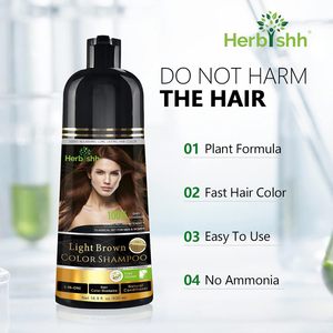 Herbishh Shampoo Colorante 3-in-1 da 500ml, Tinta Magica <span class=keywords><strong>per</strong></span> <span class=keywords><strong>Capelli</strong></span> Grigi, Colore Duraturo in Minuti, Crema Marrone Scuro Senza Ammoniaca <span class=keywords><strong>per</strong></span> Uso Domestico - Product Image 3