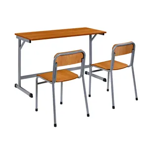 Desk School Chairs Modern Big Size Portable School Study 2 Person Chair 2 Seater Desk And Chair