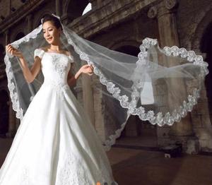कारखाने की कीमत 1.75 मीटर गर्म बिक्री साधारण सफेद वाल्ट्ज शादी के लिए दुल्हन घूंघट - Product Image 1