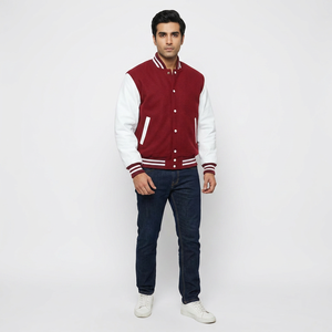 Custom Labels Luxury Winter Jacket Varsity Jackets Men <b>Leather</b> Sleeve Letterman Varsity Jacket for Men - Product Image 1