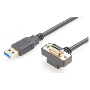 Câble série <span class=keywords><strong>USB</strong></span> 2.0 mâle vers RS232 <span class=keywords><strong>DB9</strong></span> mâle à angle droit avec puce FTDI, câble adaptateur de transfert de données rapide - Product Image 5