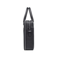 Maletín para Portátil de Cuero Genuino de 14 Pulgadas, Bolsa de Mano para Viajes de Negocios con Ranuras para Tarjetas, Correa de Hombro Desmontable, Logotipo de Marca Personalizado