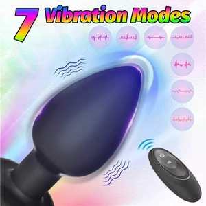 Lumière LED Point G Plug Anal Silicone Anal Vibration Prostate Massager avec Télécommande Jouet Sexuel Adulte pour Hommes et Femmes Noir - Product Image 5
