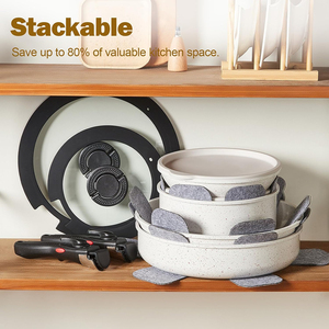 Ollas de Cocina de Alta Calidad con Tapas de Vidrio, Asas Desmontables, Aptas para Lavavajillas y Horno, para Estufas de Gas e Inducción, Juego de Utensilios de Cocina de Cerámica - Product Image 4