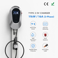 Cargador de CA para vehículos eléctricos de 22 kW con 2 pistolas, cable de carga EV Tipo 2 a enchufe CEE UK, cargadores de pared EV de 22 kW, OEM ODM