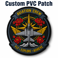 Écusson personnalisé en PVC souple 3D, emblème d'aile d'avion pour équipage d'aviation, uniforme de club de vol, sac à dos