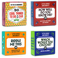 Jeu de cartes de puzzle interactif en papier pour le divertissement à la table, jeu de solitaire portable pour le camping, adapté aux familles, boîte de cartes colorée