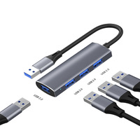 Hub USB-C con Carga, Transferencia de Datos y Sincronización, Adaptador USB 3.0 OTG, Base para Laptop con Cubierta de PVC y Blindaje Trenzado