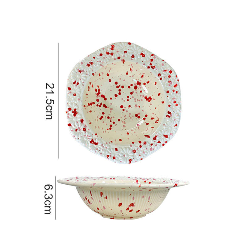 Tazón de sopa roja de 8,5 pulgadas