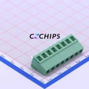 DB128V-5.0-8P-GN-S Screw Terminal Block Through hole Component (THT),P=5mm Connector 1x8P 5mm Green Through Hole - Product Image 2