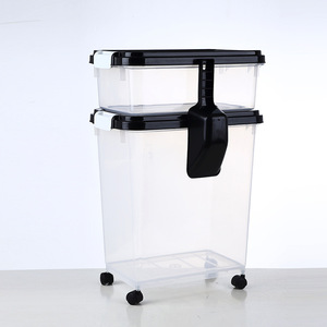 30L &amp; 10L Combo Airtight Pet Food Storage Container With Scoop Stackable Treat Box Keep Fresh Easy Mobility