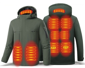 Calentador de invierno alimentado por batería 12V abrigo calentado al aire libre esquí rompevientos impermeable hombres chaqueta calentada - Product Image 3