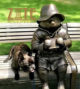 Sculpture d'ours <span class=keywords><strong>Paddington</strong></span> en bronze grandeur nature pour décoration extérieure - Product Image 4