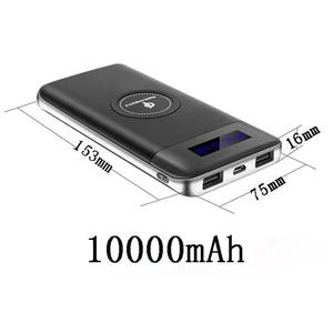 Бытовая электроника с двумя <span class=keywords><strong>USB</strong></span>-выходами, портативная батарея 10000 мАч, беспроводное зарядное устройство Qi для сотового телефона, Внешний аккумулятор со светодиодным дисплеем - Product Image 2