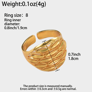 Anillos de Joyería Fina Ajustables Chapados en Oro de 18K con Diseño Floral Hueco Vintage Elegante para Mujer - Accesorio de Joyería al por Mayor - Product Image 6