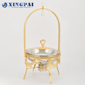 XINGPAI autres fournitures pour hôtels et restaurants ensemble de buffet 8L chauffe-plats en or restauration carburant alcool chauffe-plats pour mariage - Product Image 2