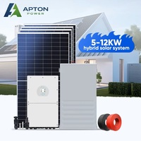 Kit Système Solaire Complet Apton pour la Maison 5kW 10kW 12kW Système d'Énergie Solaire Hybride avec Batteries au Lithium 10kWh 20kWh 30kWh 40kWh