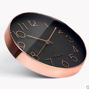 Reloj de Pared Moderno Decorativo de Plástico con Marco Plateado, Elegancia Creativa, Compra en Línea, Redondo de 12 Pulgadas - Product Image 6