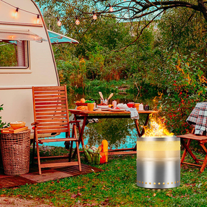 Homful Ngoài Trời Cắm Trại Lửa Hố Đốt Gỗ Ngoài Trời Thép Không Gỉ Xách Tay Lửa Hố Cắm Trại Gỗ Bếp - Product Image 6