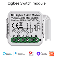 Module d'interrupteur intelligent Zigbee 3.0 10A 1/2/3/4 gangs, mini disjoncteur, contrôle Smart Life, Alexa, Google Home, Alice