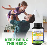 Vitamine D3 50000UI, renforce le système immunitaire, soutient la santé des os, favorise la protection antioxydante des tissus musculaires, 120 gélules pour nouveau-nés