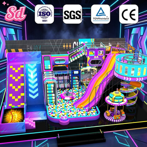 Aire de <span class=keywords><strong>jeux</strong></span> intérieure commerciale populaire pour enfants, équipement de parc d'attractions, zone de <span class=keywords><strong>trampoline</strong></span> <span class=keywords><strong>avec</strong></span> toboggan et piscine à balles - Product Image 3
