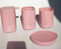 Ensemble de rangement de salle de bain en plastique, 4 pièces, accessoires de salle de bain, offre spéciale
